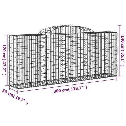 Lučne gabionske košare 11kom 300x50x120/140cm pocinčano željezo - 300 x 50 x 120/140 cm 11 Cijena