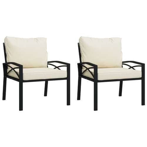 Vrtne stolice s jastucima boje pijeska 2 kom 68x76x79 m čelične Cijena