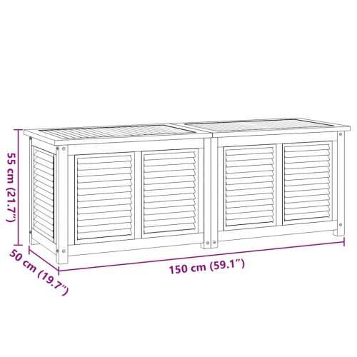 Vrtna kutija za pohranu s vrećom 150x50x55 cm masivna tikovina - 150 x 50 x 55 cm Cijena