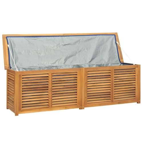 Vrtna kutija za pohranu s vrećom 175x50x55 cm masivna tikovina - 175 x 50 x 55 cm Cijena