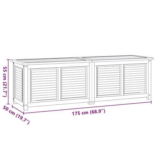 Vrtna kutija za pohranu s vrećom 175x50x55 cm masivna tikovina - 175 x 50 x 55 cm Cijena