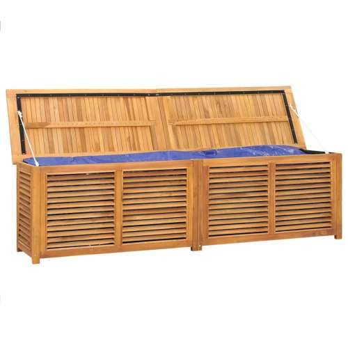Vrtna kutija za pohranu s vrećom 200x50x55 cm masivna tikovina - 200 x 50 x 55 cm Cijena