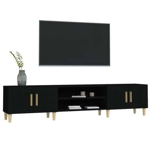 TV ormarić crni 180x31,5x40 cm od konstruiranog drva - Crna 1 Cijena