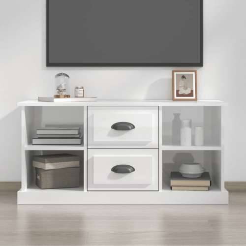 TV ormarić sjajni bijeli 99,5x35,5x48 cm od konstruiranog drva