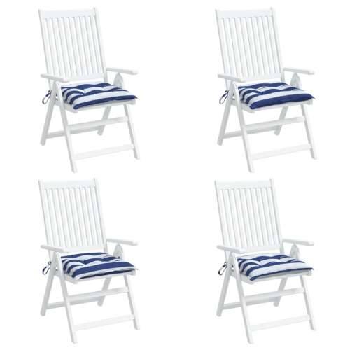 Jastuci za stolice 4 kom plavo-bijele pruge 50x50x7 cm tkanina Cijena