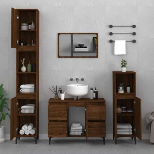 Ormarić za Lavabo - Umivaonik boja Smeđi hrasta 80x33x60 cm drveni - Smeđi hrast 1 Cijena