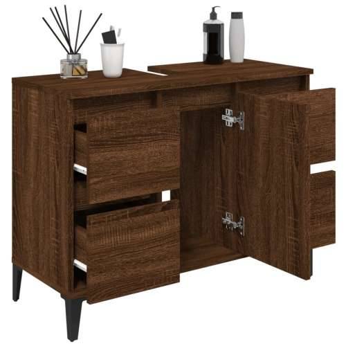 Ormarić za Lavabo - Umivaonik boja Smeđi hrasta 80x33x60 cm drveni - Smeđi hrast 1 Cijena