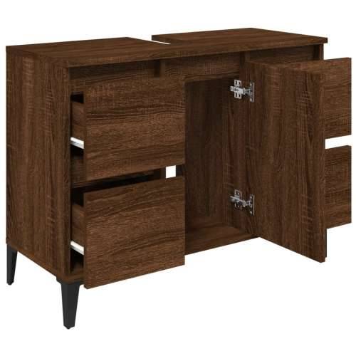 Ormarić za Lavabo - Umivaonik boja Smeđi hrasta 80x33x60 cm drveni - Smeđi hrast 1 Cijena