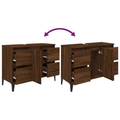 Ormarić za Lavabo - Umivaonik boja Smeđi hrasta 80x33x60 cm drveni - Smeđi hrast 1 Cijena