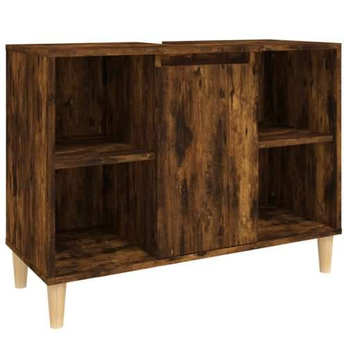Ormarić za Lavabo - Umivaonik boja dimljenog hrasta 80x33x60 cm drveni - Dimljeni hrast 1 Cijena
