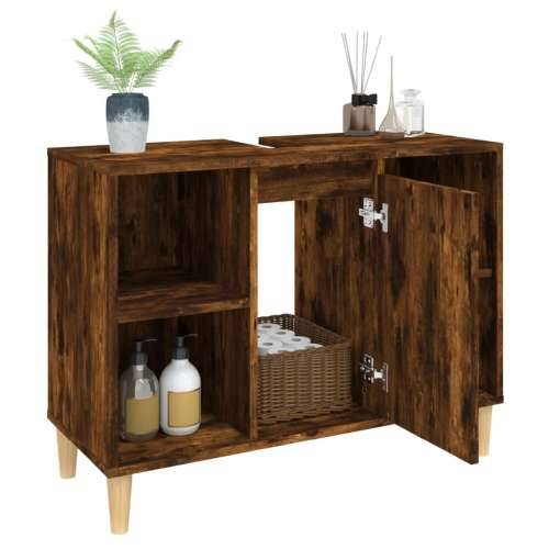 Ormarić za Lavabo - Umivaonik boja dimljenog hrasta 80x33x60 cm drveni - Dimljeni hrast 1 Cijena