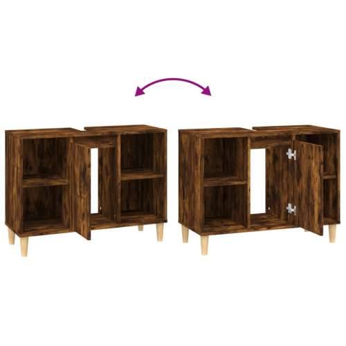 Ormarić za Lavabo - Umivaonik boja dimljenog hrasta 80x33x60 cm drveni - Dimljeni hrast 1 Cijena