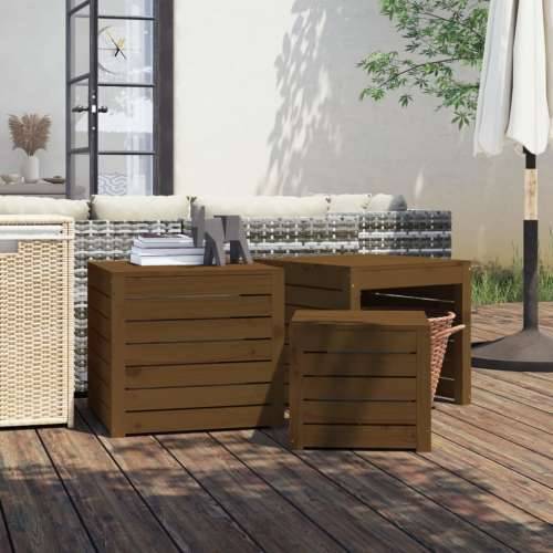 3-dijelni set vrtnih kutija boja meda od masivne borovine - boja meda 50.5 x 50.5 x 46.5 cm Cijena