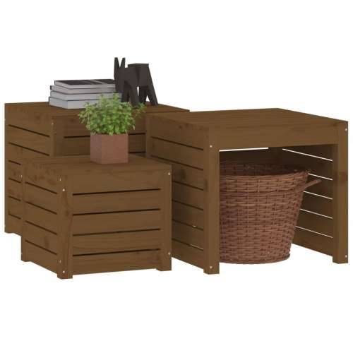 3-dijelni set vrtnih kutija boja meda od masivne borovine - boja meda 50.5 x 50.5 x 46.5 cm Cijena