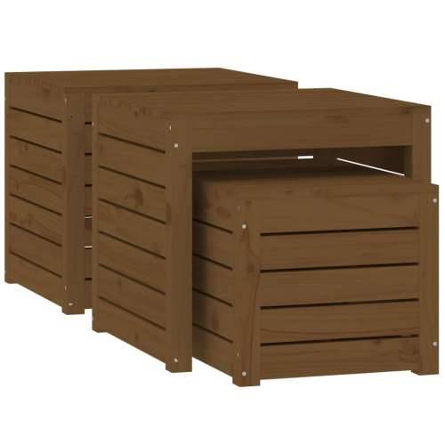 3-dijelni set vrtnih kutija boja meda od masivne borovine - boja meda 50.5 x 50.5 x 46.5 cm Cijena