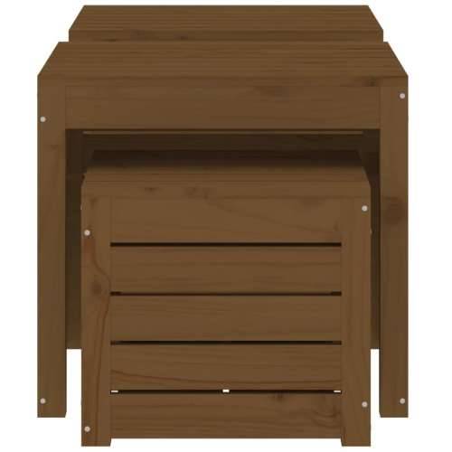 3-dijelni set vrtnih kutija boja meda od masivne borovine - boja meda 50.5 x 50.5 x 46.5 cm Cijena