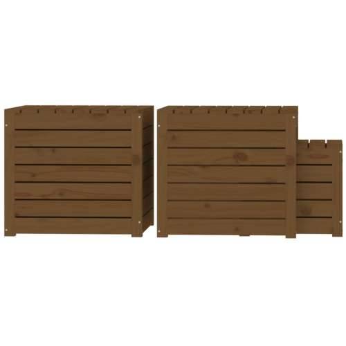 3-dijelni set vrtnih kutija boja meda od masivne borovine - boja meda 50.5 x 50.5 x 46.5 cm Cijena