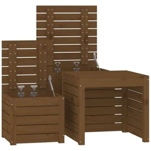 3-dijelni set vrtnih kutija boja meda od masivne borovine - boja meda 50.5 x 50.5 x 46.5 cm Cijena
