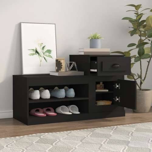 Ormarić za cipele crni 100 x 42 x 60 cm od konstruiranog drva - Crna 1 Cijena