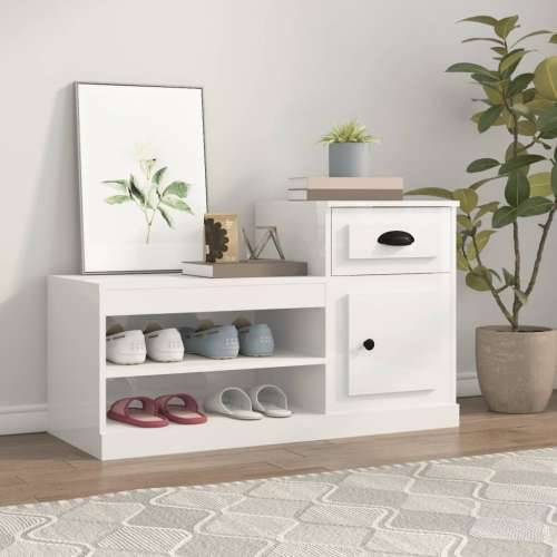 Ormarić za cipele sjajni bijeli 100x42x60 cm konstruirano drvo - Visoko sjajno bijela 1 Cijena