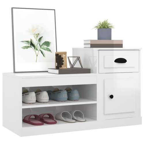 Ormarić za cipele sjajni bijeli 100x42x60 cm konstruirano drvo - Visoko sjajno bijela 1 Cijena
