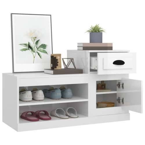 Ormarić za cipele sjajni bijeli 100x42x60 cm konstruirano drvo - Visoko sjajno bijela 1 Cijena