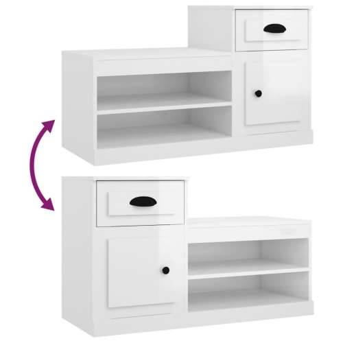 Ormarić za cipele sjajni bijeli 100x42x60 cm konstruirano drvo - Visoko sjajno bijela 1 Cijena