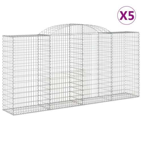 Lučne gabionske košare 5 kom 300x50x140/160cm pocinčano željezo - 300 x 50 x 140/160 cm 5 Cijena