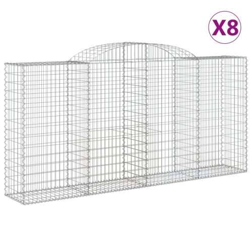 Lučne gabionske košare 8 kom 300x50x140/160cm pocinčano željezo - 300 x 50 x 140/160 cm 8 Cijena