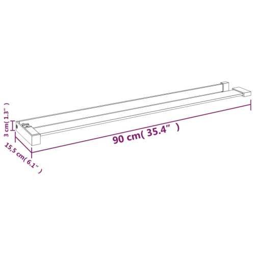 Polica za stijenku tuš-kabine kromirana 90 cm aluminijska - Srebrno 90 cm Cijena