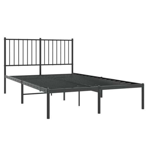 Metalni okvir za krevet s uzglavljem crni 120x190 cm Cijena