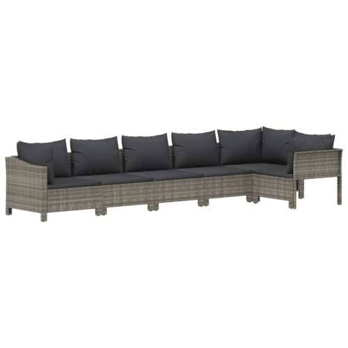 6-dijelna vrtna garnitura od poliratana s jastucima siva - 2x armchair + corner + 3x middle 1 Cijena