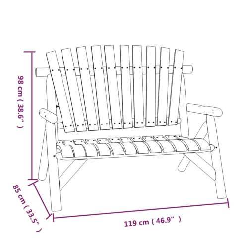 Vrtna klupa s 2 sjedala 119 x 85 x 98 cm masivno drvo smreke - Prirodna 1 klupa Cijena