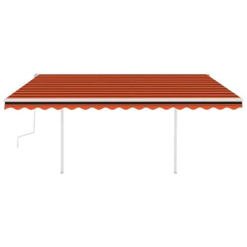 Tenda na ručno uvlačenje LED 4,5 x 3,5 m narančasto-smeđa - Šareni 4.5 x 3.5 m 1 Cijena