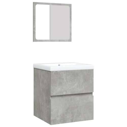 Kupaonski ormarić s Lavabo - Umivaonikom i ogledalom siva boja betona - Beton siva 41 x 38.5 x 45 cm 1 Cijena