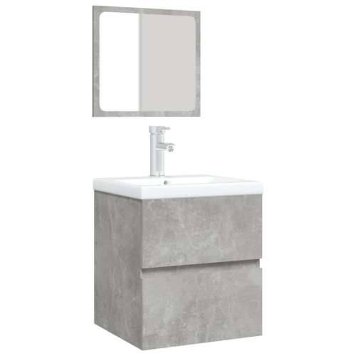 Kupaonski ormarić s Lavabo - Umivaonikom i ogledalom siva boja betona - Beton siva 41 x 38.5 x 45 cm 1 Cijena