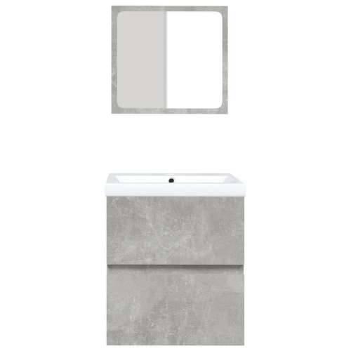 Kupaonski ormarić s Lavabo - Umivaonikom i ogledalom siva boja betona - Beton siva 41 x 38.5 x 45 cm 1 Cijena
