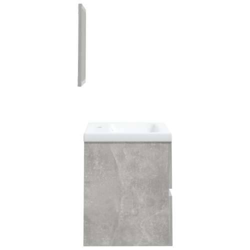 Kupaonski ormarić s Lavabo - Umivaonikom i ogledalom siva boja betona - Beton siva 41 x 38.5 x 45 cm 1 Cijena