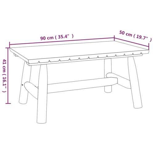 Stolić za kavu 90 x 50 x 41 cm od masivnog drva smreke  - Prirodna 1 stol Cijena