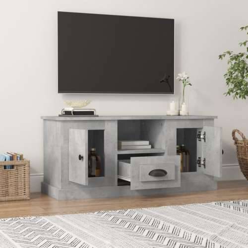 TV ormarić boja betona 100x35,5x45 cm konstruirano drvo - Beton siva 1 Cijena