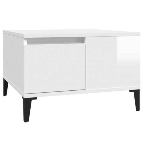 Stolić za kavu sjajni bijeli 55x55x36,5 cm konstruirano drvo - Visoko sjajno bijela 1 Cijena