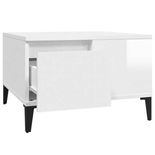 Stolić za kavu sjajni bijeli 55x55x36,5 cm konstruirano drvo - Visoko sjajno bijela 1 Cijena