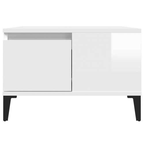 Stolić za kavu sjajni bijeli 55x55x36,5 cm konstruirano drvo - Visoko sjajno bijela 1 Cijena