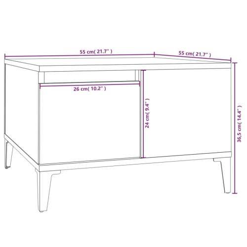 Stolić za kavu sjajni bijeli 55x55x36,5 cm konstruirano drvo - Visoko sjajno bijela 1 Cijena