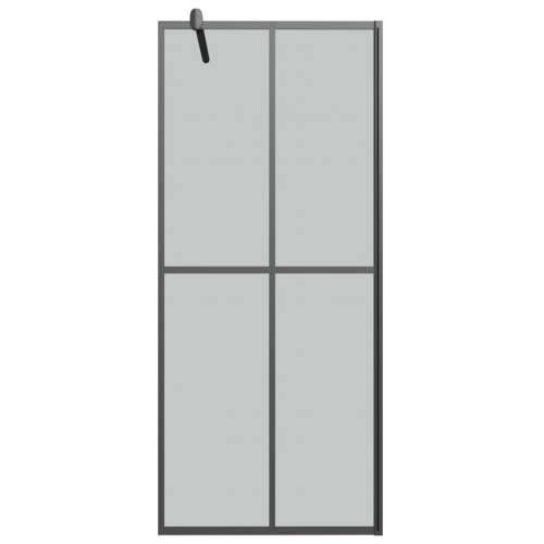 Pregrada za tuš s policom crna 100x195 cm staklo ESG i aluminij - Crna 100 x 195 cm Rešetke 2 x 2 Cijena
