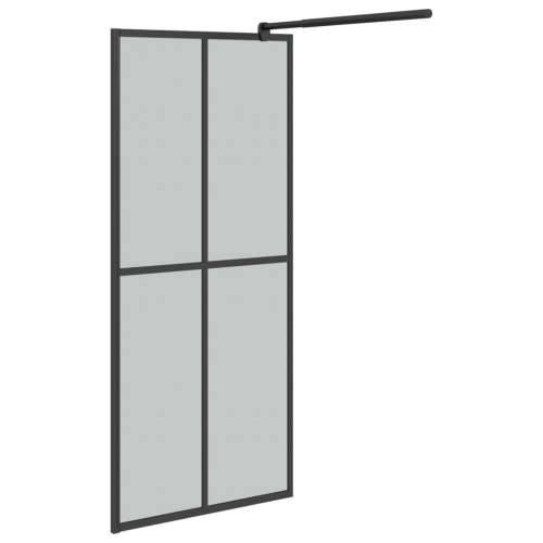 Pregrada za tuš s policom crna 100x195 cm staklo ESG i aluminij - Crna 100 x 195 cm Rešetke 2 x 2 Cijena