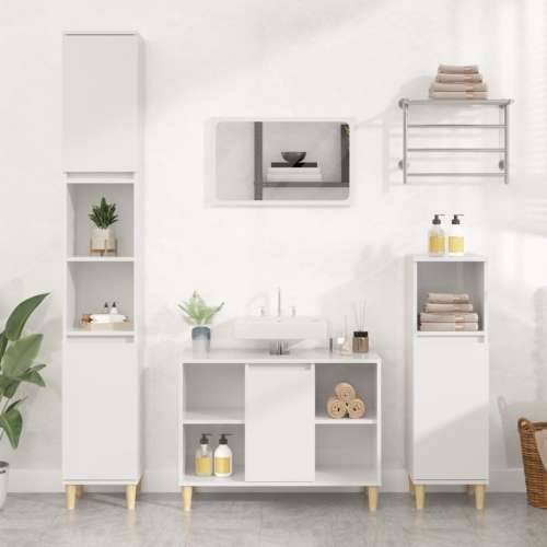 Ormarić za Lavabo - Umivaonik visoki sjaj bijeli 80 x 33 x 60 cm drveni - Visoko sjajno bijela 1 Cijena