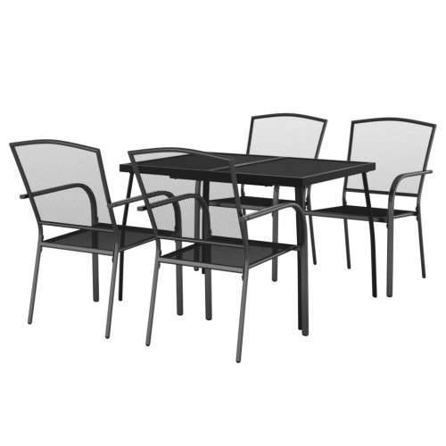 Vrtna garnitura - 5-dijelni vrtni blagovaonski set antracit čelični - Dužina stola 110 cm 4 Cijena
