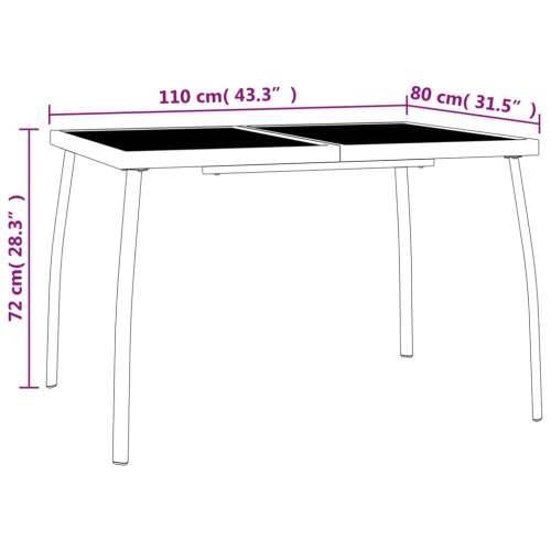 Vrtna garnitura - 5-dijelni vrtni blagovaonski set antracit čelični - Dužina stola 110 cm 4 Cijena