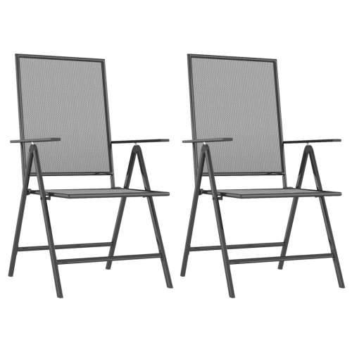 Vrtna garnitura - 3-dijelni vrtni blagovaonski set antracit čelični - Dužina stola 80 cm 2 Cijena